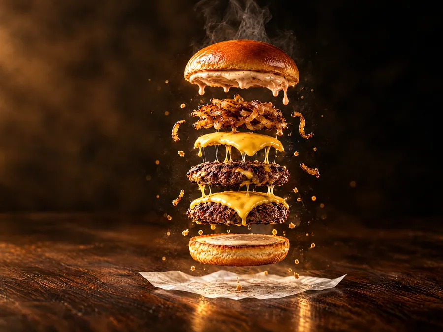 Le Puy de Dôme : triple steak, triple cheddar et double lard paysan